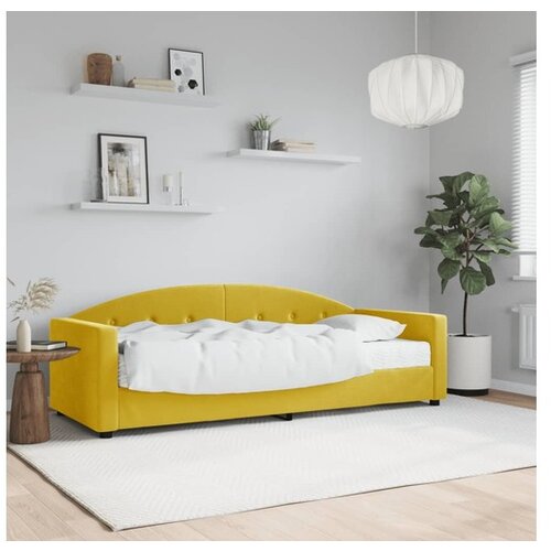 vidaXL Dnevna postelja z vzmetnico rumena 80x200 cm žamet Cene