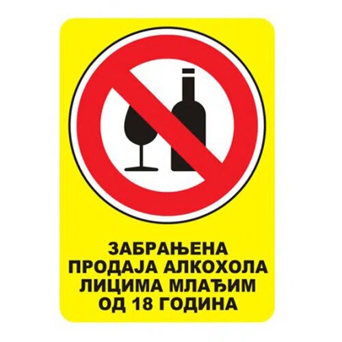 No Statovac nalepnica, zabranjena prodaja alkohola, A7 490605 Cene