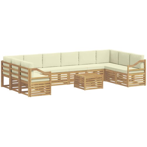 vidaXL Zunanja garnitura za sedenje 11 pcs Bela in krem Poliester, (5000281994) Cene