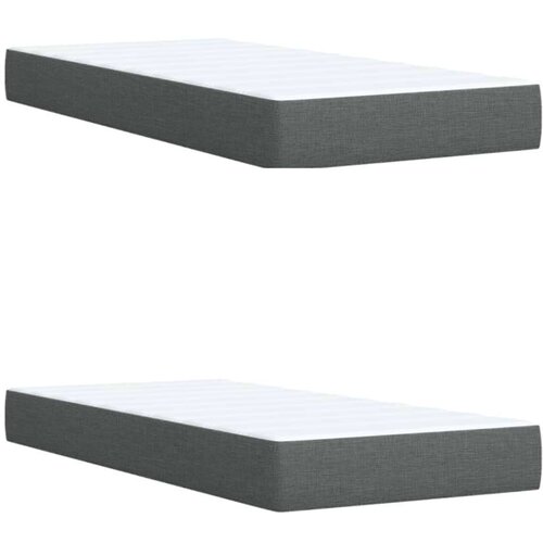 VidaXL Krevet s oprugama i madracem tamnosivi 200 x 200 cm od tkanine Slike
