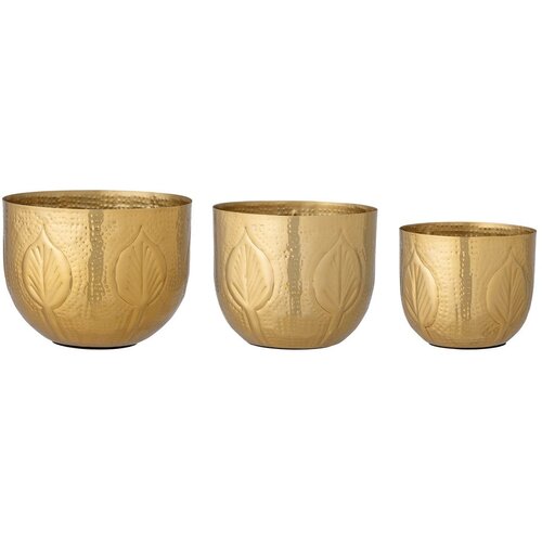 Bloomingville Kovinski okrasni cvetlični lonec 3 ks &amp;oslash; 18 cm Bati &amp;ndash; Slike