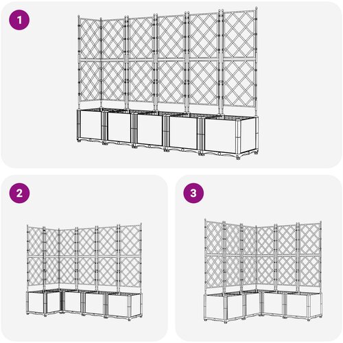  Vrtna saksija 5 pcs Sivi 120 x 120 x 143 cm Plastika Slike