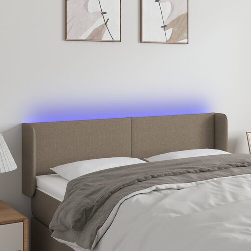 vidaXL LED posteljno vzglavje taupe 147x16x78/88 cm blago Cene