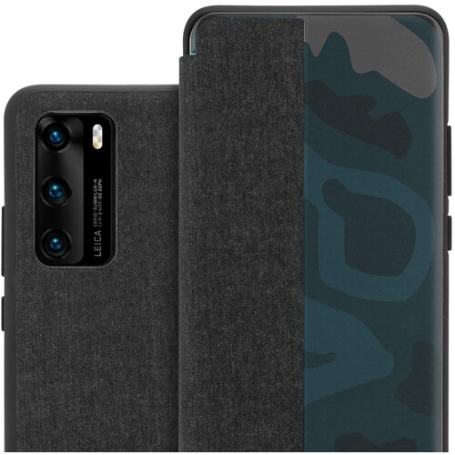 Cadorabo Ohi&scaron;je, združljivo z Huawei P40 v črna - Pametni ovitek v videzu vlaken - Za&scaron;čitni ovitek s funkcijo stojala, (20558453) Cene