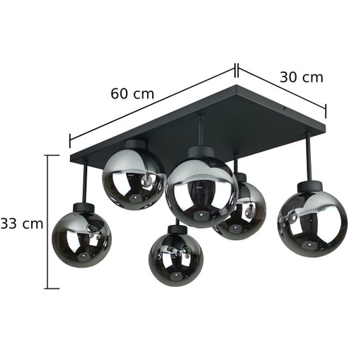  Plafonski luster DEA 6xE14/60W/230V crna/dimljena crna Slike