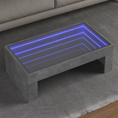 vidaXL Stolić s beskonačnim LED siva boja betona 90x50x30 cm Cijene