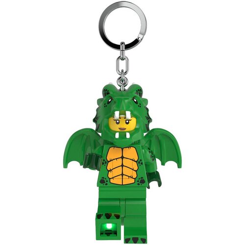 Lego Minifigure privezak za ključeve sa svetlom: Devojka u kostimu zelenog zmaja ( LGL-KE224H ) Slike