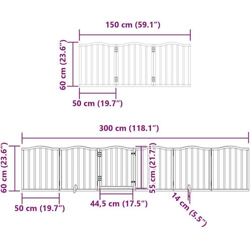  Vrata za pse s vrata&amp;scaron;cima 9 panela sklopiva 450 cm drvo topole Slike