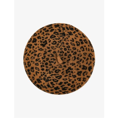 Koton Wool Painter's Hat Soft Textured Leopard Pattern Slike