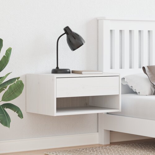 vidaXL Stenska nočna omarica s predalom 2 pcs Bela 50 x 32.5 x 24 cm Cene
