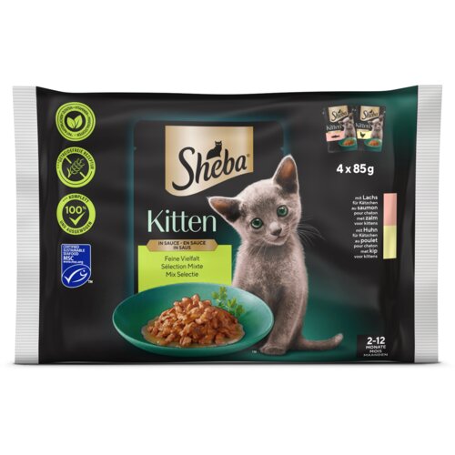 Sheba Junior me&amp;scaron;ani izbor v omaki 4 x 85 g Slike