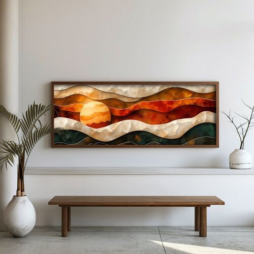 WALLXPERT FAH037-120 Multicolor Decorative Framed MDF Painting Cene