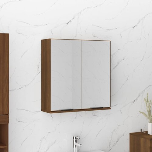 vidaXL kupaonski ormarić s ogledalom smeđi hrast 64 x 20 x 67 cm Cijene