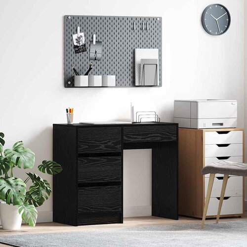  Stol s ladicama Crni hrast 90 x 37.5 x 75 cm Konstruirano drvo Cijene