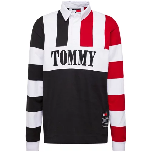 Tommy Jeans Majica 'ARCHIVE RUGBY' crvena / crna / bijela