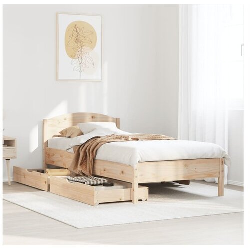 VidaXL Okvir kreveta bez madraca 90 x 190 cm od masivne borovine Slike