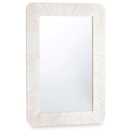 Zidno ogledalo 38 Bijela Smeđa Crte 90 x 60 x 2 cm Pravokutno Cijene