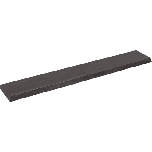 vidaXL Stenska polica temno siva 180x30x(2-6) cm trdna hrastovina Cene