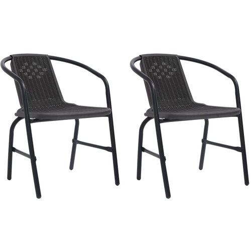 The Living Store Vrtni stoli 2 kosa plastika, ratan in jeklo 110 kg - Vrtni Stol, (21481012) Slike