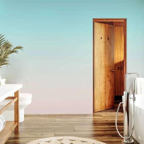  Foto tapeta - Summer Morning - Transition of Colors from Light Blue to Pink 200x140 Vodootporna Slike