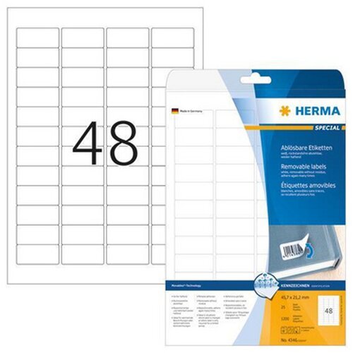 Herma Samolepilne etikete Superprint 4346, (45 x 21,2 mm), 25/1 Slike