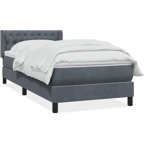 VidaXL Box spring krevet s madracem tamnosivi 90x220 cm bar&amp;scaron;unasti Slike