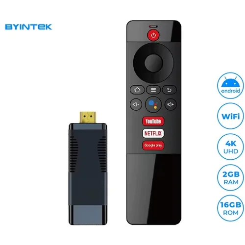 Byintek TV Stick medijski predvajalnik S96, črn + daljinski upravljalnik