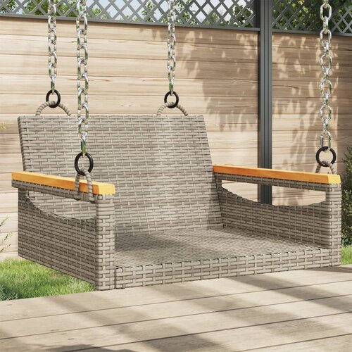 VidaXL Gugalna klop siva 63x62x40 cm poli ratan Slike