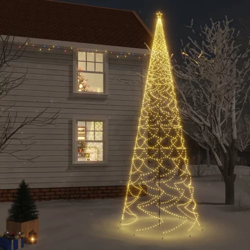 vidaXL božićno drvce sa šiljkom i 3000 LED žarulja tople bijele 800 cm