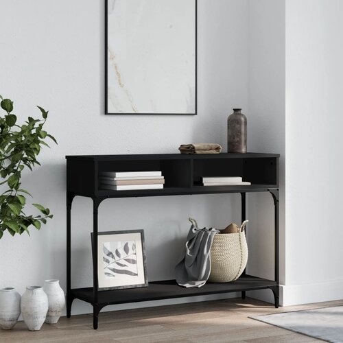  The Living Store Konzolna mizica črna 100x30,5x75 cm inženirski les - Konzolna Mizica, (21444811) Slike