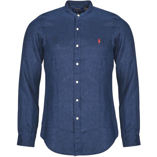 Polo Ralph Lauren Lanena ko&amp;scaron;ulja boja: tamno plava, slim, s ruskim ovratnikom, 710968925 Slike
