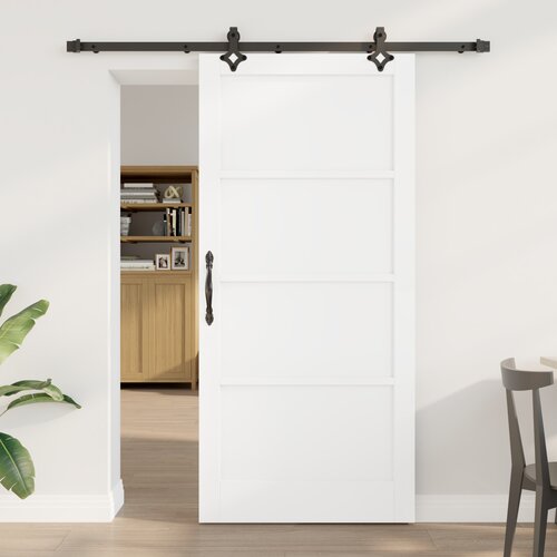 vidaXL drsna vrata s kompletom opreme Bela 93x202 cm Trden les Bor, notranja vrata 'ORKDAL'Bela 93x202x4 cm Trden les Bor Cene