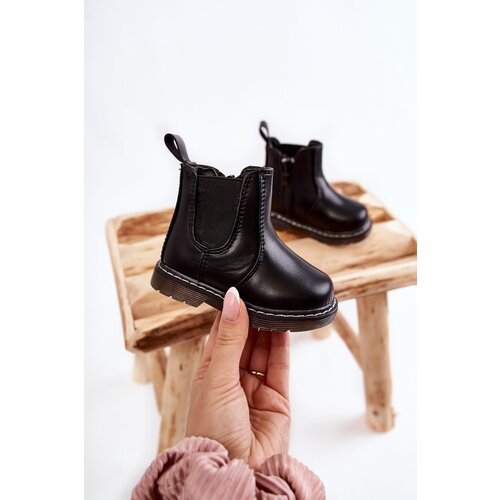 FR1 Children's Leather Warm Boots Black Porky Cene