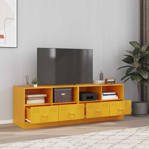 Furnova TV omarica 2 kosa gorčično rumena 67x39x44 cm jeklo, (21923043) Slike