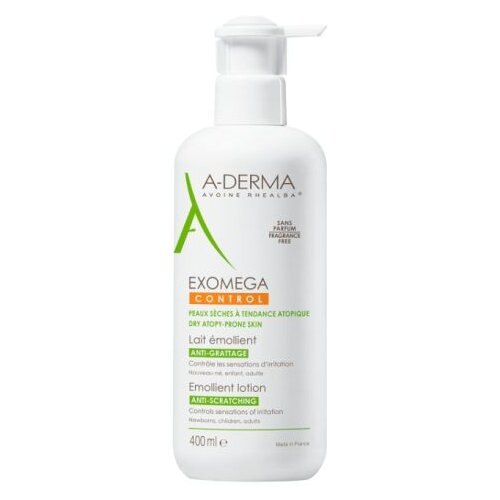 A-derma Emolijentno mleko za suvu kožu Exomega Control, 400 ml Slike