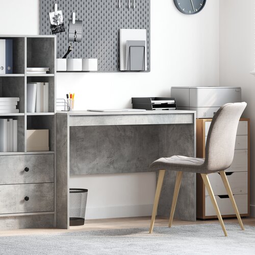 VidaXL Pisalna miza Betonsko siva MDF 100 x 50 x 76 cm Pisalna miza Slike
