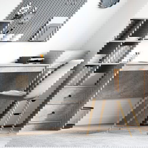 vidaXL Stol za pisanje Sivi beton MDF 100 x 50 x 76 cm Stol za pisanje Cijene