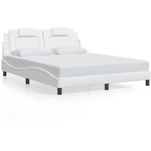 vidaXL Okvir kreveta s LED svjetlima bijeli 160x200 cm od umjetne kože Cene