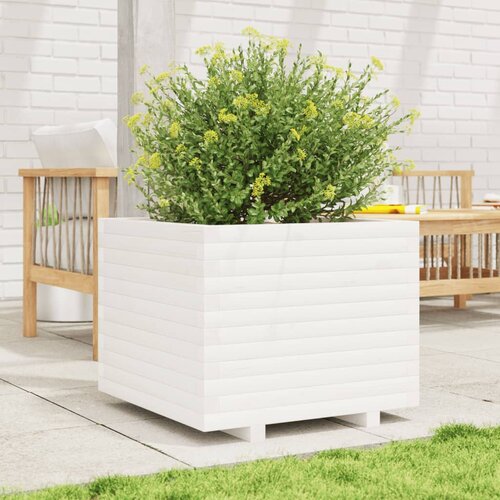 vidaXL Vrtna sadilica bijela 60x60x49,5 cm od masivne borovine Cijene