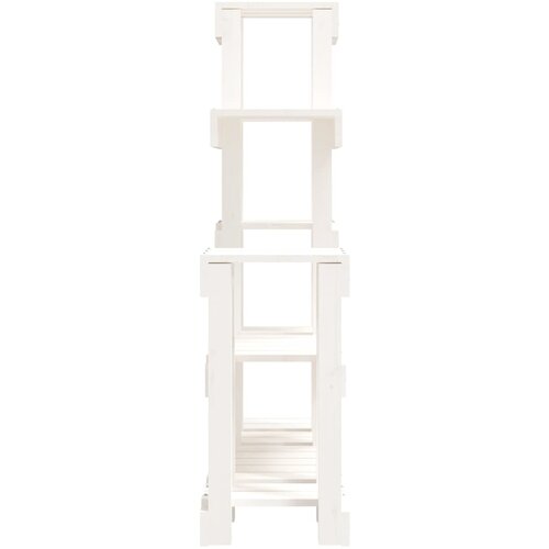  Stalak za biljke bijeli 92 x 25 x 97 cm od masivne borovine Slike