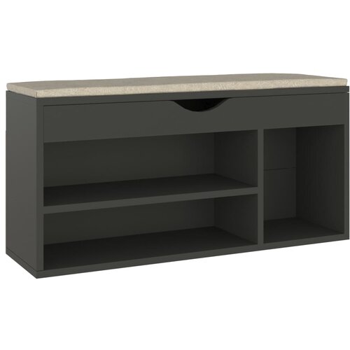 Maison Chic Klop za čevlje - Sedež za čevlje z blazino siva 104x30x49 cm inženirski les, (21778142) Cene