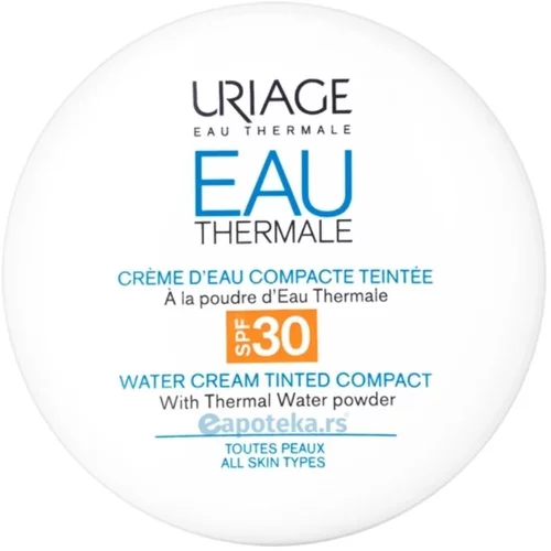 Uriage Eau Thermale Water Cream Tinted Compact SPF 30 svilnat puder za poenotenje tona kože 10 g