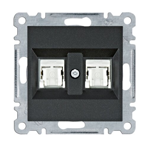 HAGER Utičnica 2XRJ45 CAT6 UTP WL2163 crna Cijene