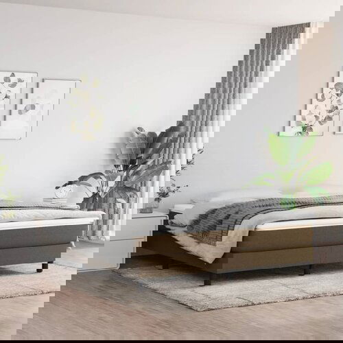 The Living Store Posteljni okvir temno rjav 180x200 cm blago - Box Spring Posteljni Okvir, (21520619) Slike