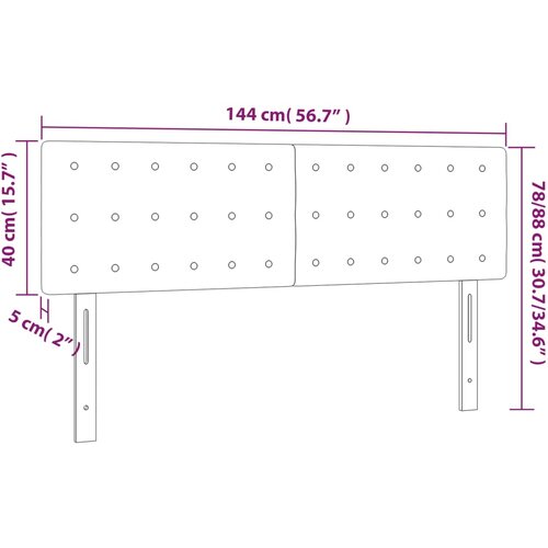  LED uzglavlje krem 144x5x78/88 cm od tkanine Slike