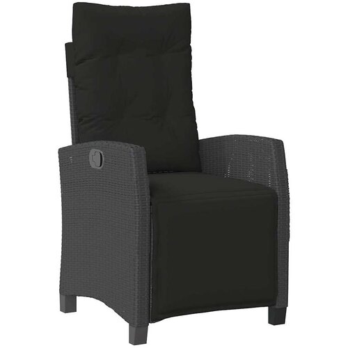  5-dijelni vrtni blagovaonski set s jastucima od poliratana crni Crna 90 cm table length Slike