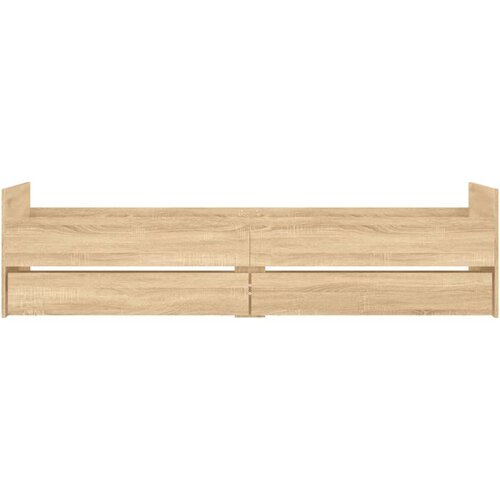 VidaXL Okvir kreveta s ladicama boja hrasta 90x200 cm Slike