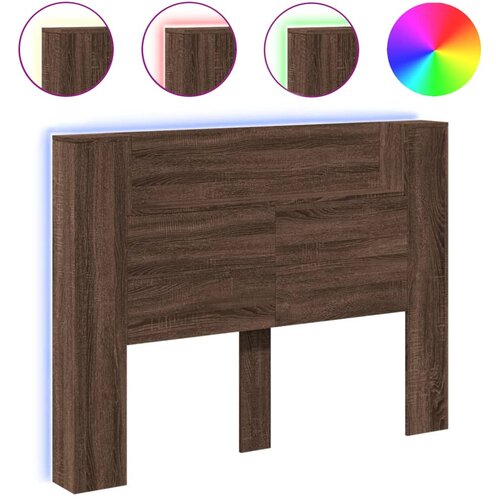 Maison Chic posteljno vzglavje - vzglavna omarica - nočna omarica led rjavi hrast 140x16,5x103,5 cm, (21705938) Slike