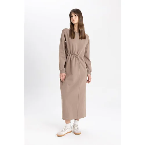 Defacto Regular Fit Long Sleeve Maxi Dress