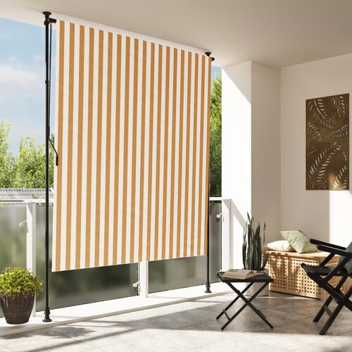 vidaXL Vanjska roleta narančasto-bijela 200x270 cm od tkanine i čelika Cijene